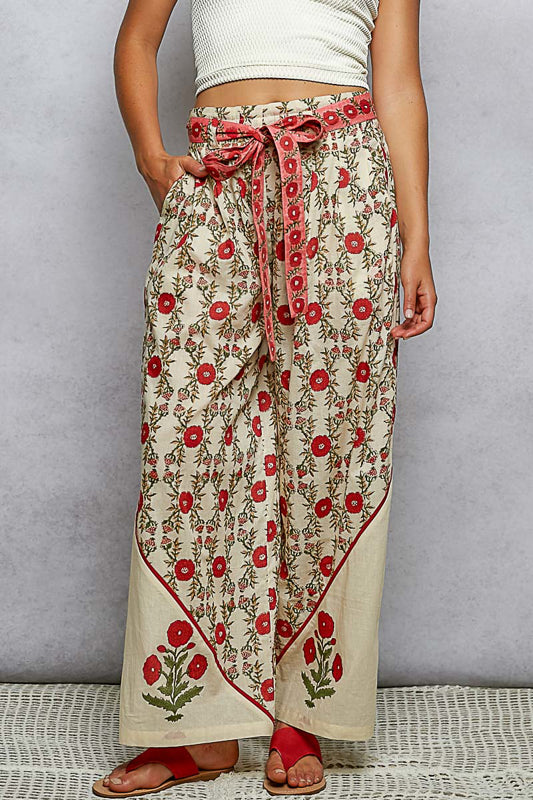 Artisan Hand Block Print Wide-Leg Pants | POL Clothing