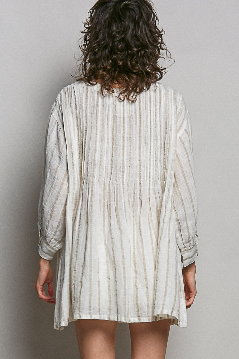 POL - Cotton & Linen Striped Dress