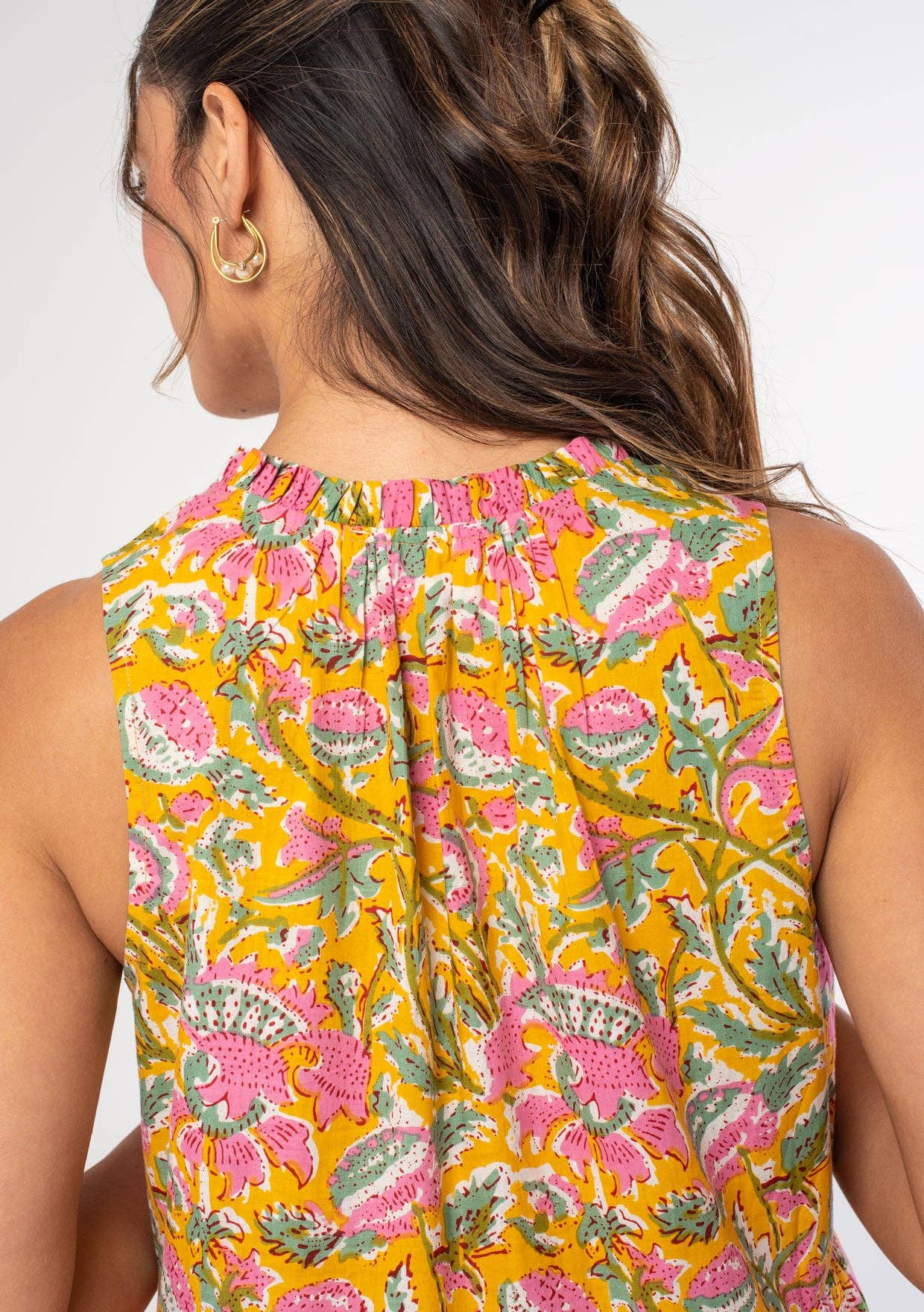 Mixed Print Sleeveless Tiered Mini Dress 926 WEST