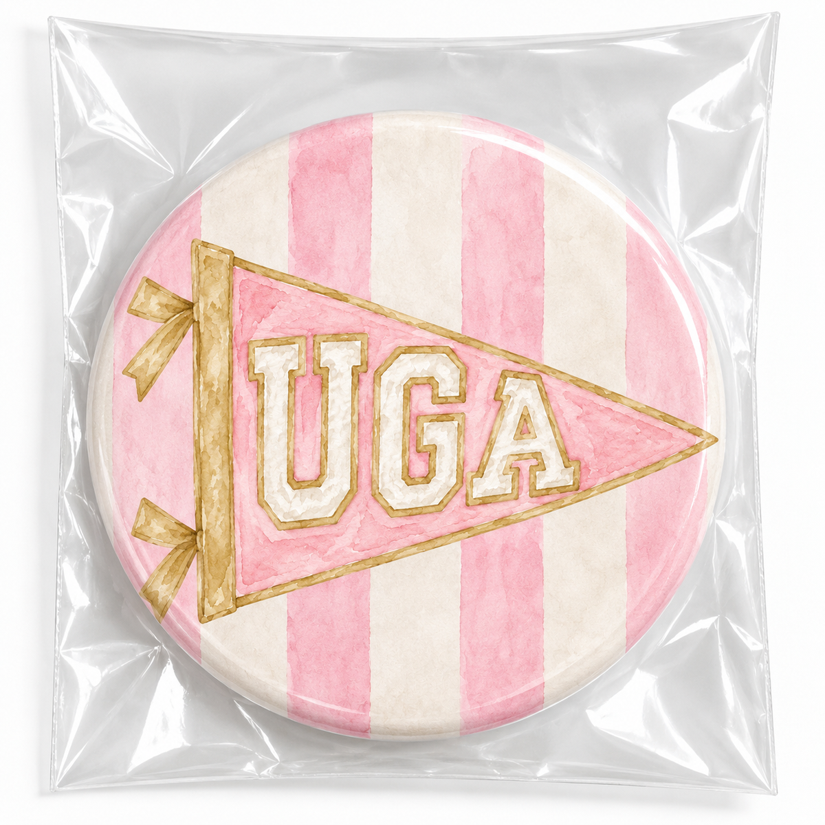UGA - Pastel Pink Flag Button