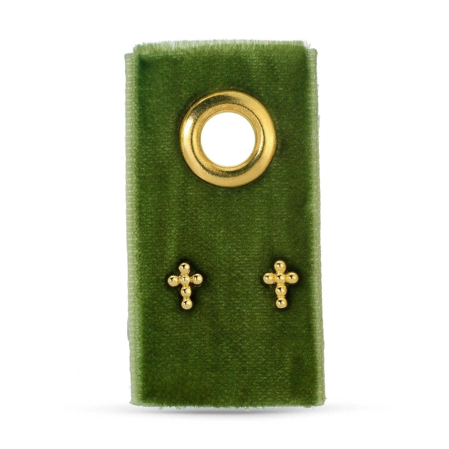 SPLENDID IRIS - Petite Dot Cross Studs On Velvet Tag - 926 West