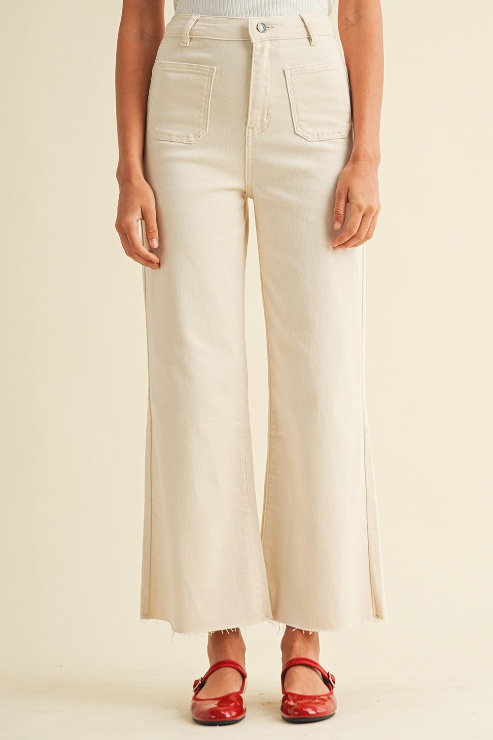 ANNIEWEAR - Front Two Pocket Stretch Wide Leg Denim Jeans - 926 West