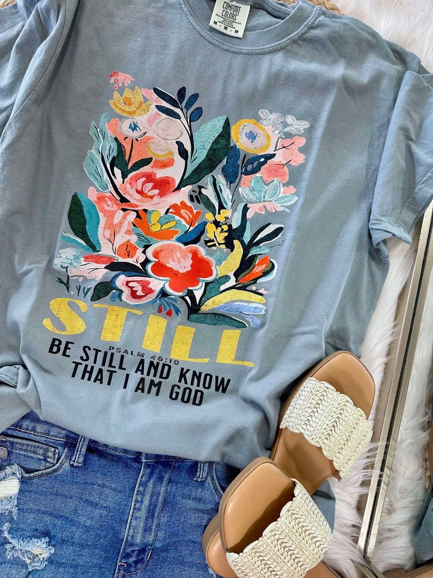 Women's Be Still And Know Floral Box Tee 926 West