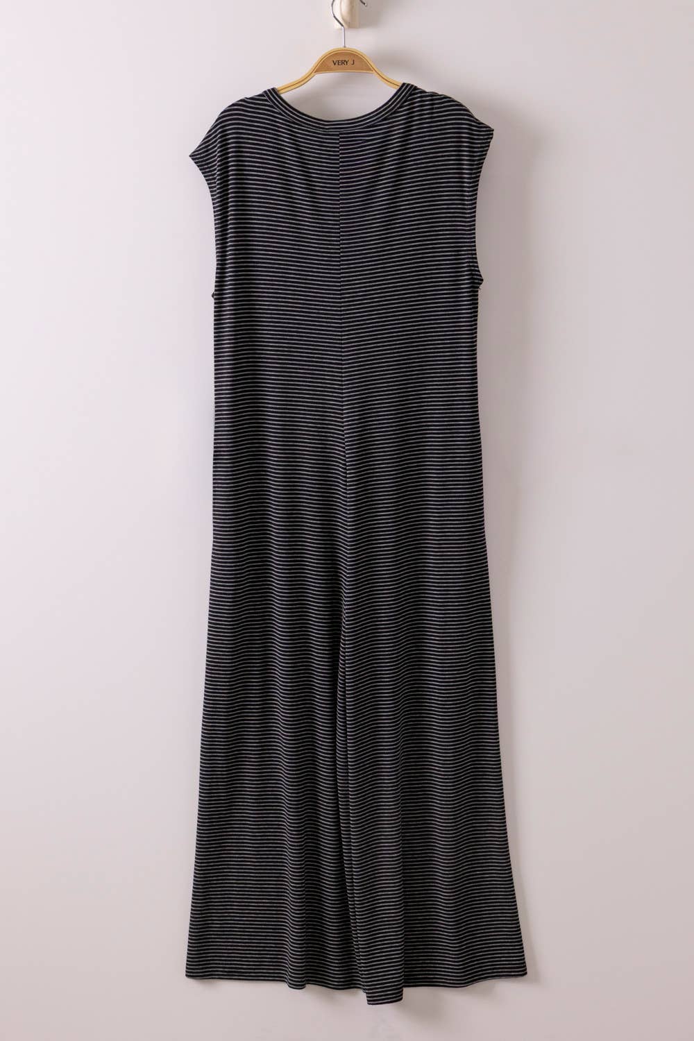 VERY J- Plus Size Striped Knit Button Down Jumpsuit - 926 West
