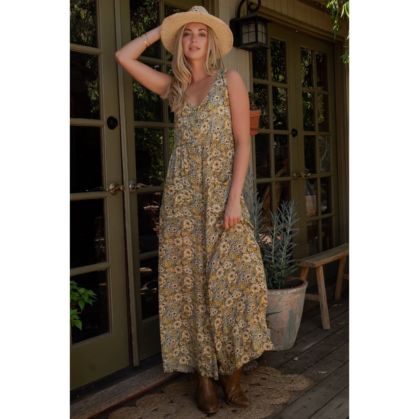 Sage + Fig - Boho Floral Wide-Leg Jumpsuit