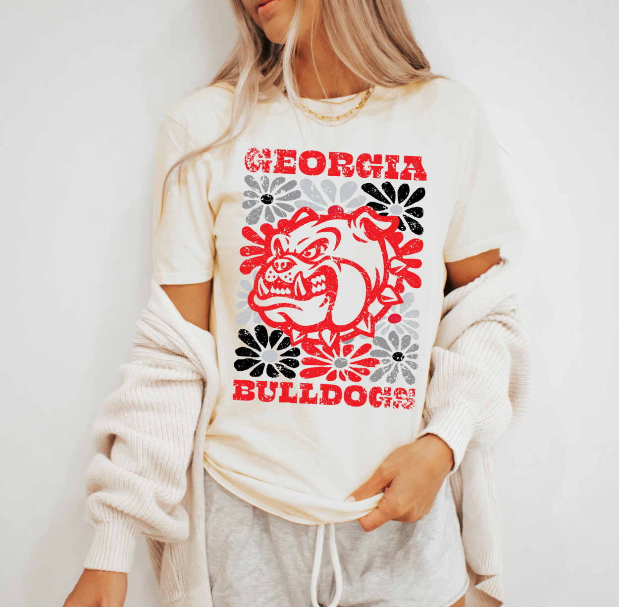 Groovy Floral Georgia Bulldogs 926 WEST