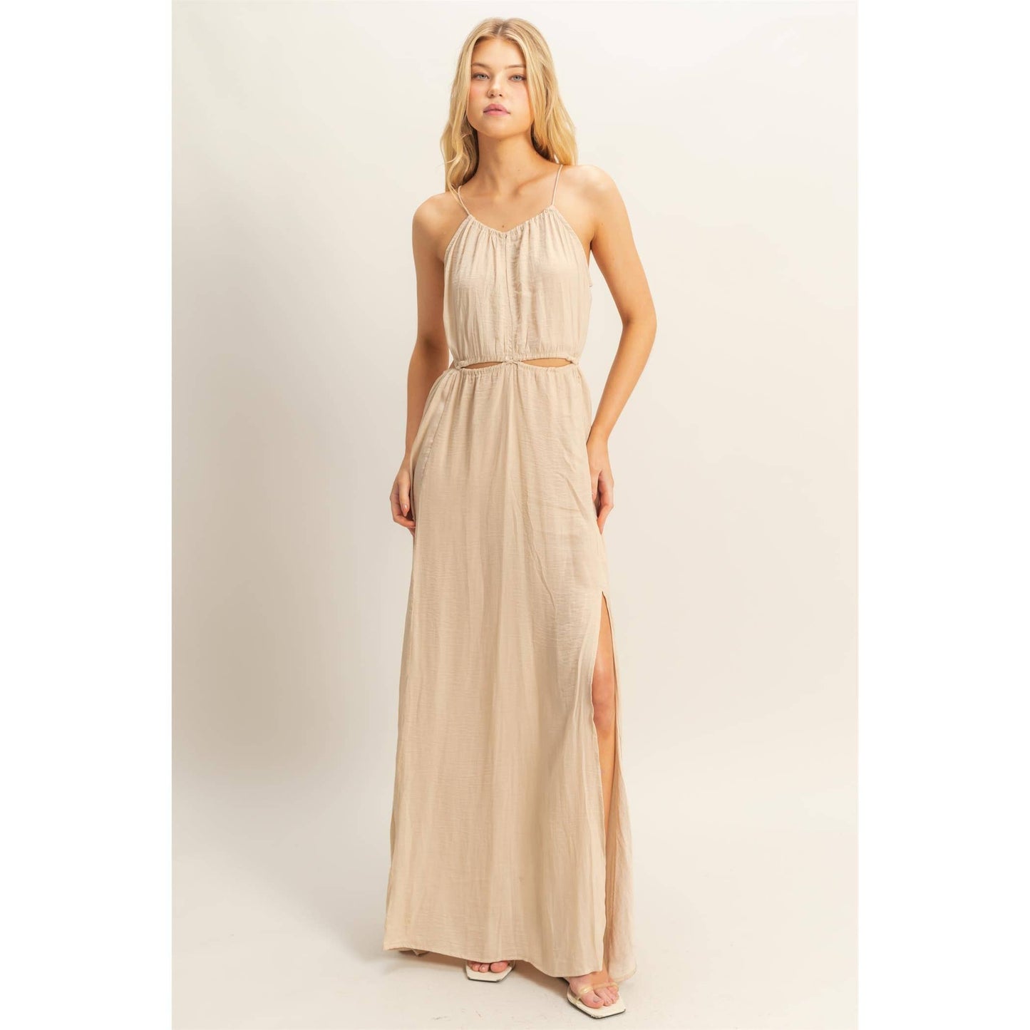 HYFVE - Side Cutout Side Slit Maxi Dress