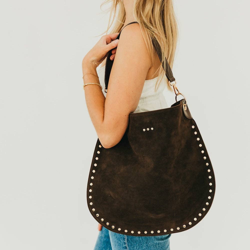 OG Rosalie Rivet Suede Hobo Bag - Original Strap