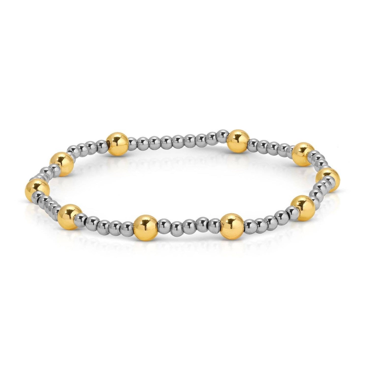 Splendid Iris Two-Tone Stretch Bracelet 3mm/5mm B3441 - 926 West