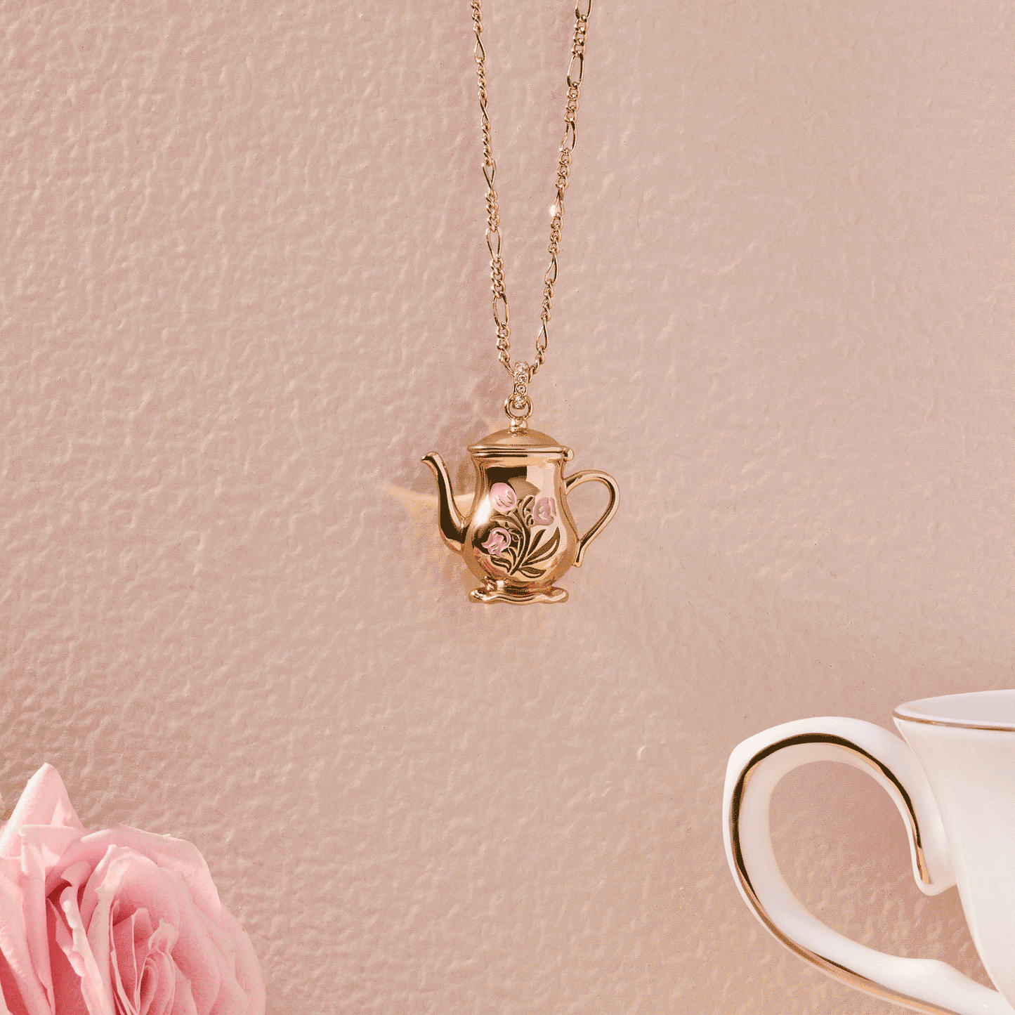 Alex & Ani Tea Party Kettle Locket Pendant Necklace