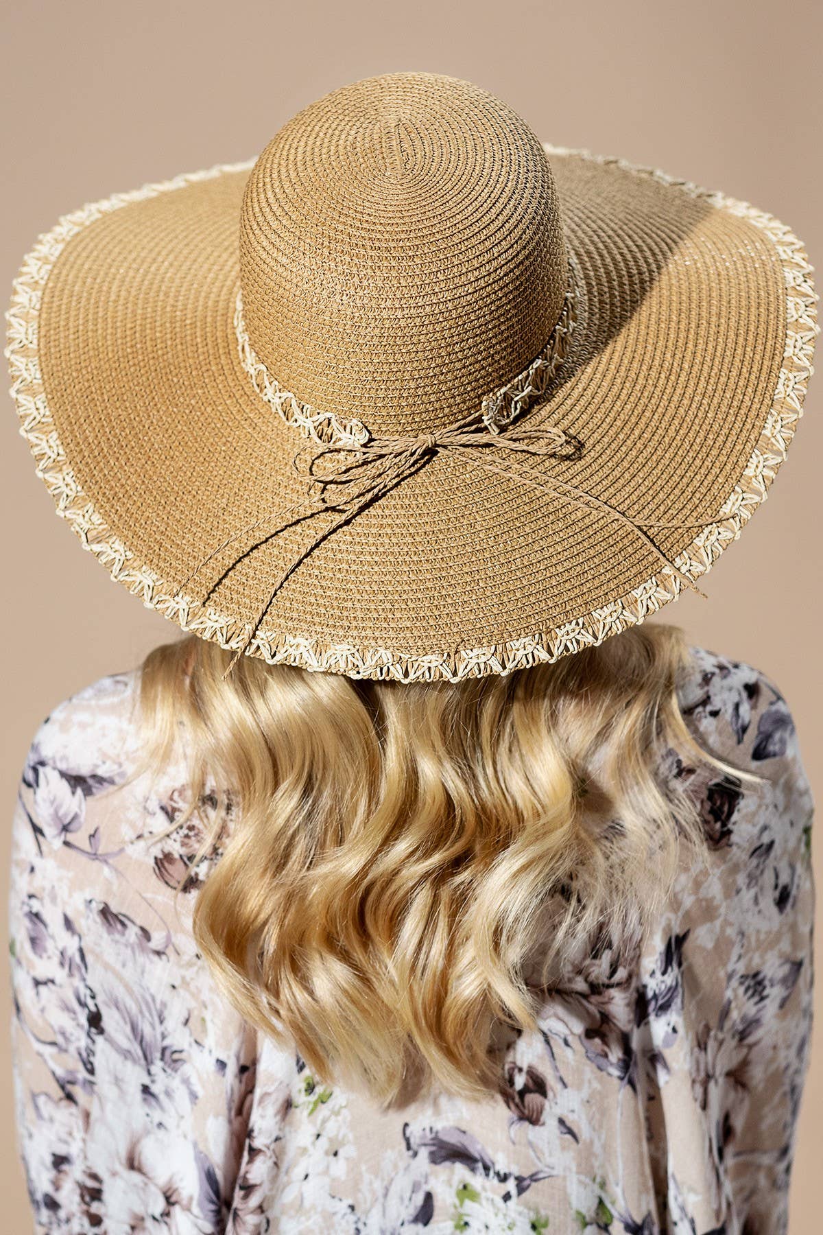 Edge Detail Wide Brim Floppy Straw Hat 926 WEST