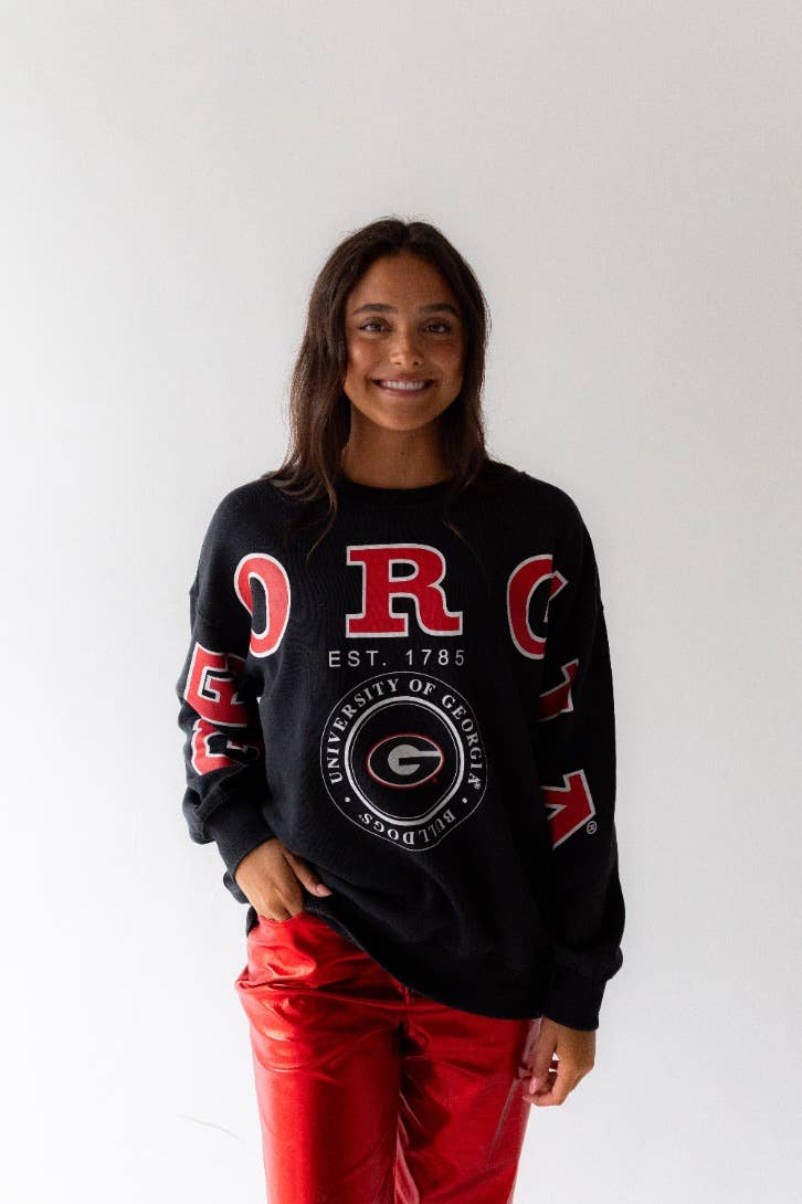 Georgia Philly Split Lantern-Sleeve Crewneck | Officially Licensed