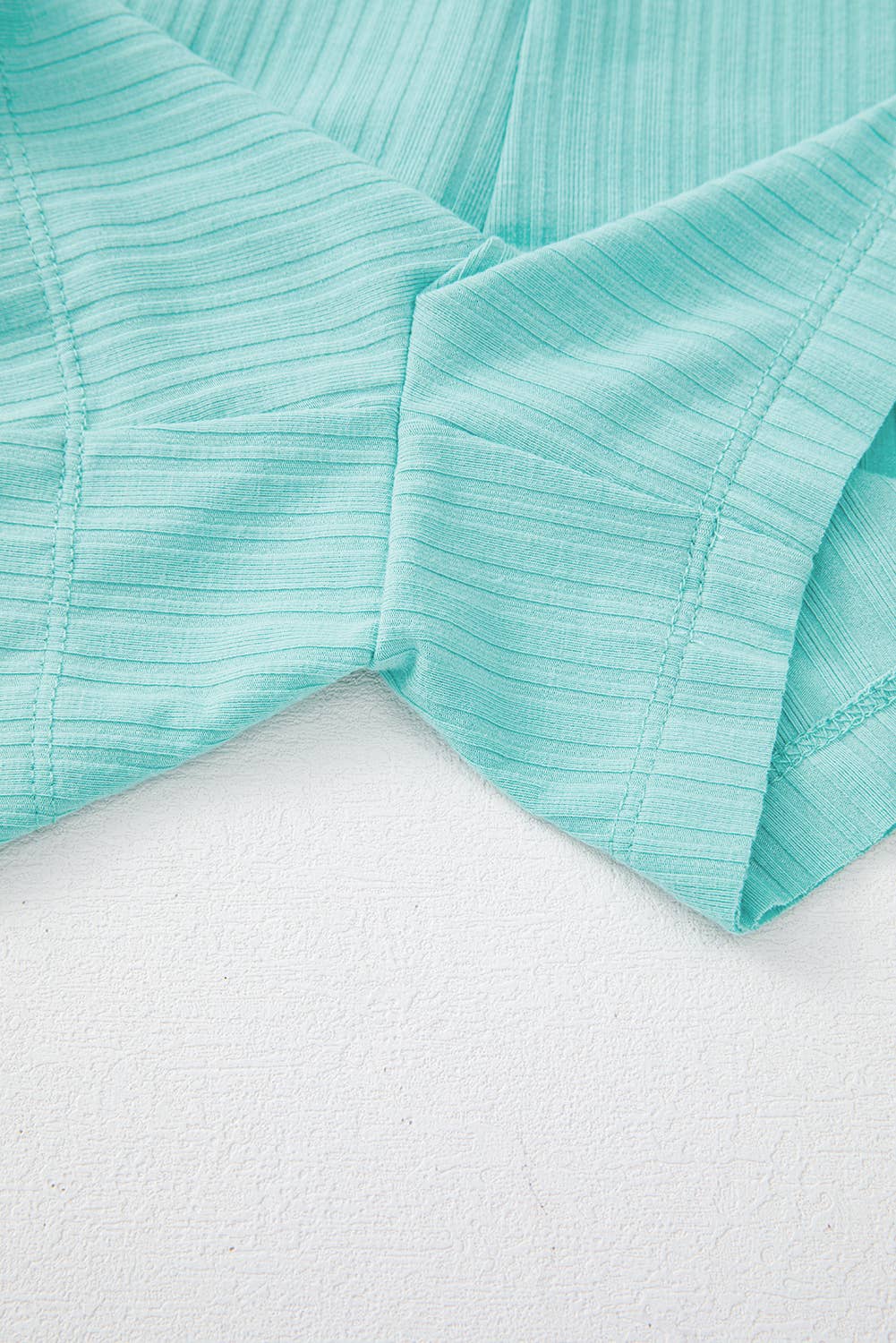 Ribbed Button V Neck Tank Top and Shorts Set 926 WEST