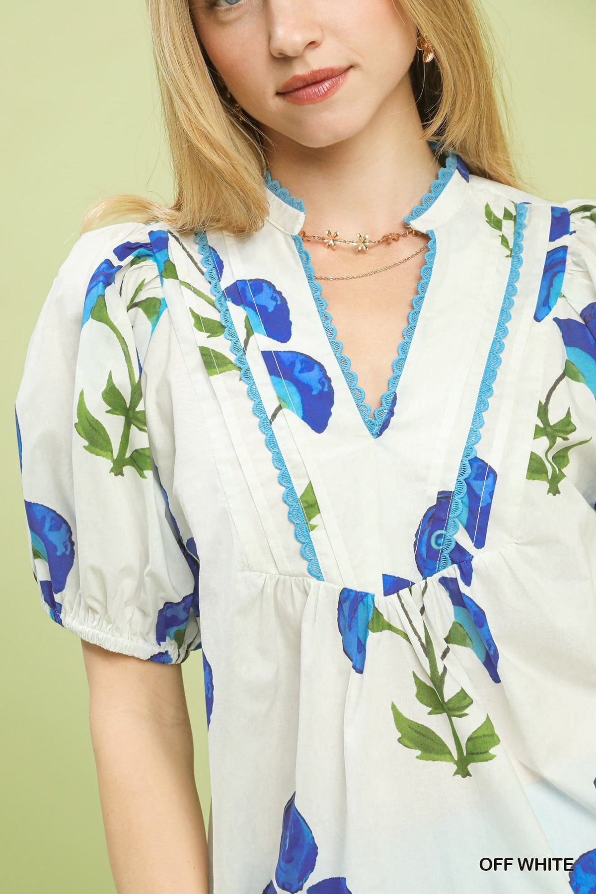 UMGEE Floral Border Print Tunic Top