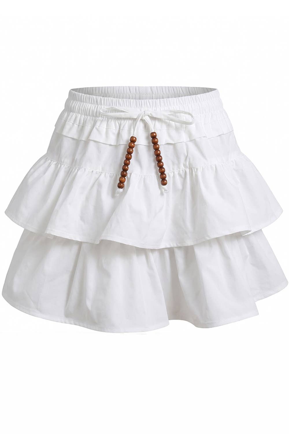 Tiered Ruffle Drawstring Mini Skirt