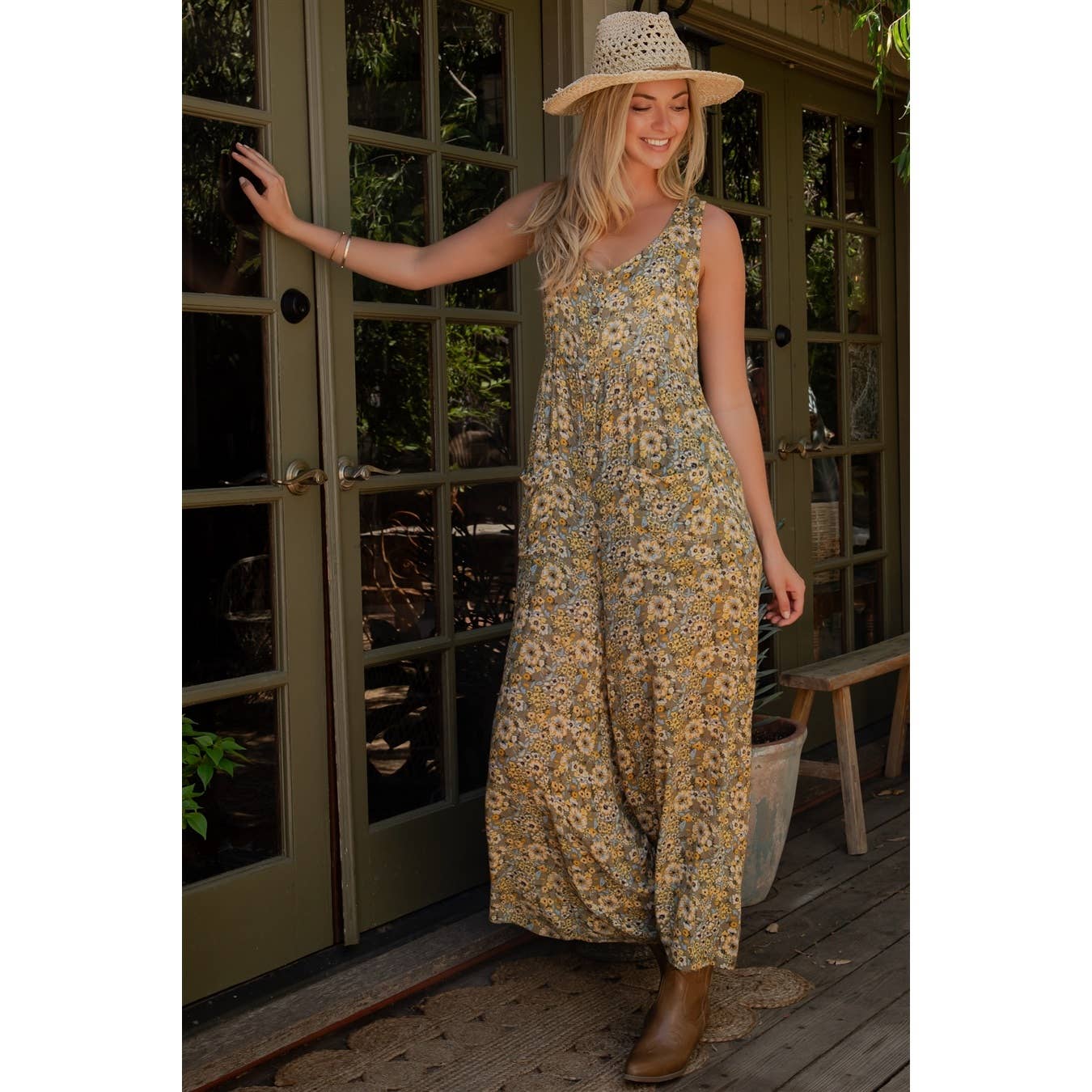 Sage + Fig - Boho Floral Wide-Leg Jumpsuit
