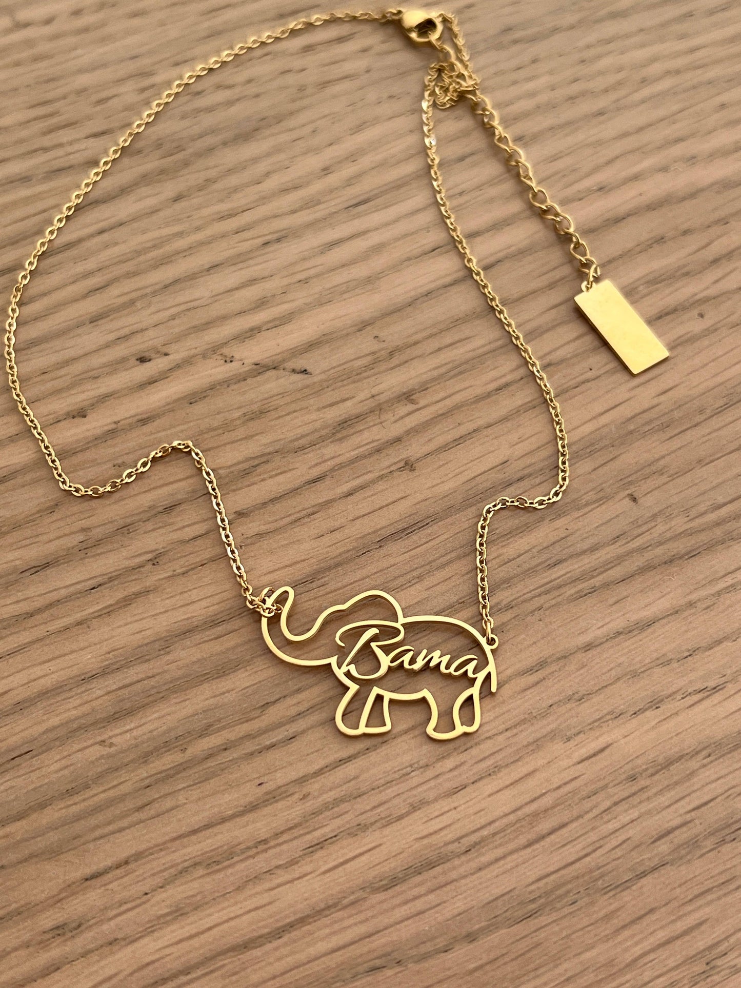 Alabama Bama Elephant Necklace - Gift for Bama Fan, Bama Gif Steele Sloan Designs