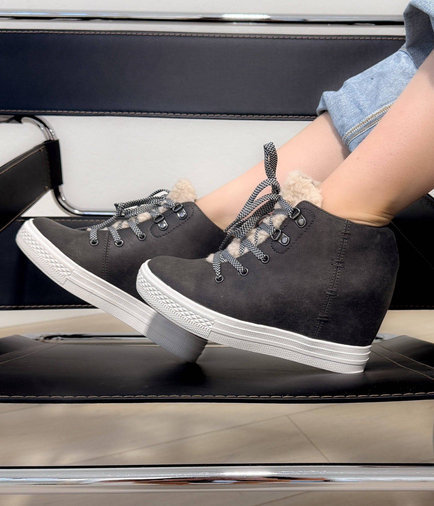 Tiburon Sneaker Wedge in Grey Naughty Monkey