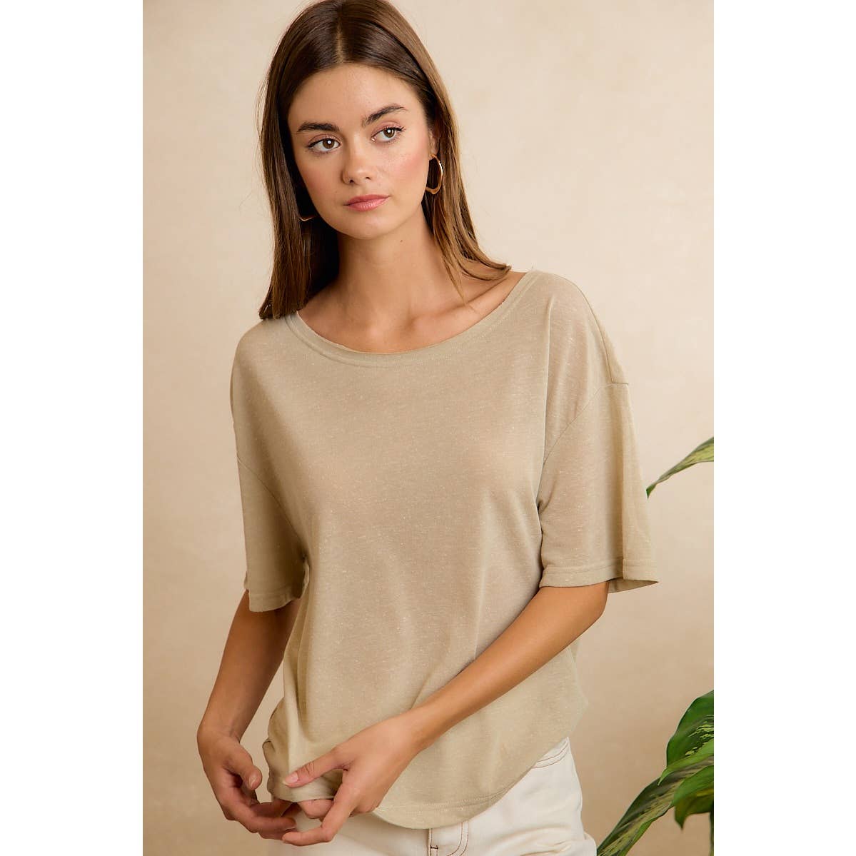 Solid Jersey Relaxed Fit Short Sleeve Pocket Top