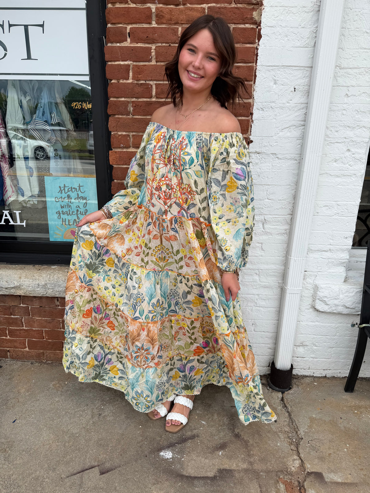 POL Embroidered Maxi Dress with Sequins
