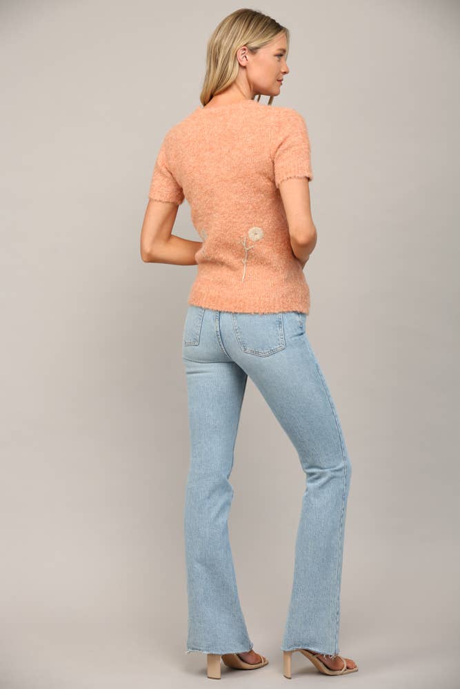 WHIMSICAL SHORT SLEEVE SWEATER