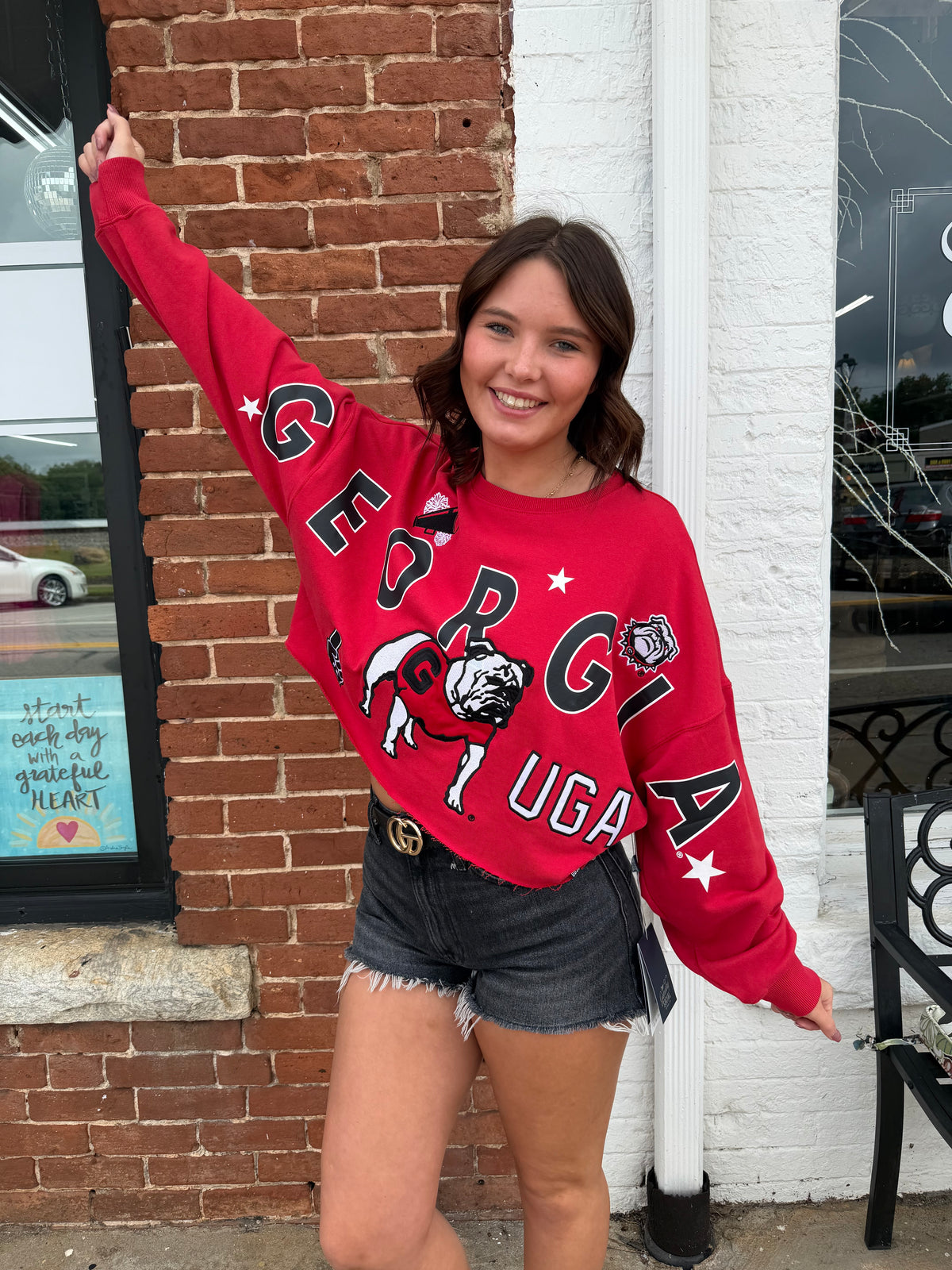 Georgia Patched Up Cropped Longsleeve – Officially Licensed
