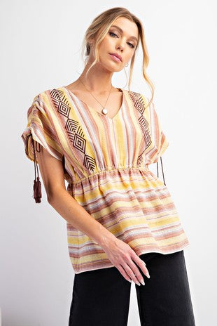 FINAL SALE- EASEL CAP STRIPED TOP EASEL