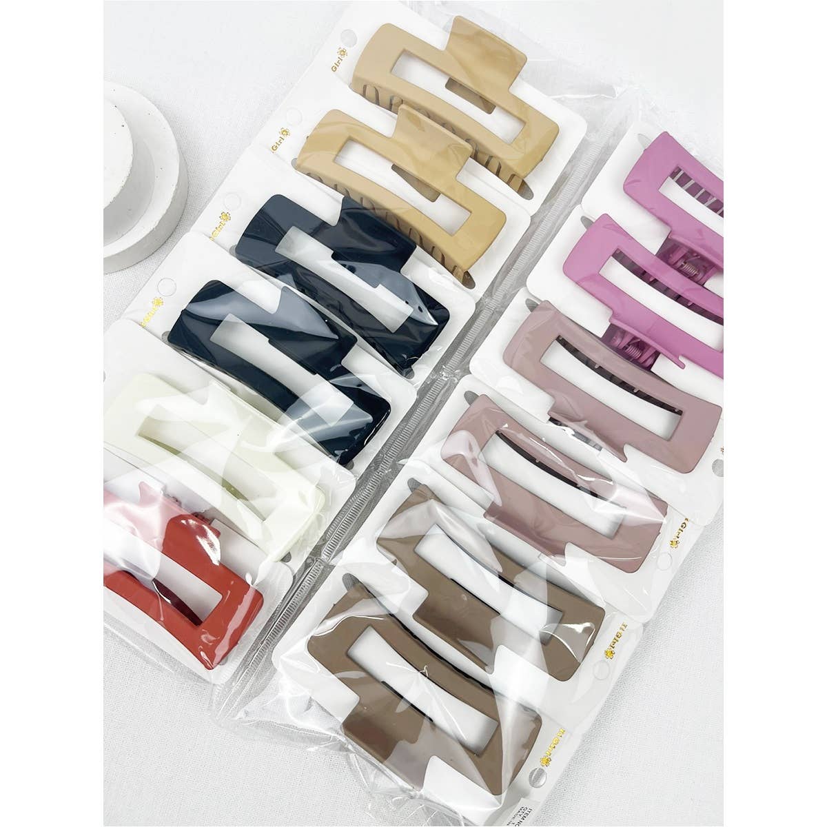 Matte Large Cut Out Rectangle Hair Claw Love and Repeat