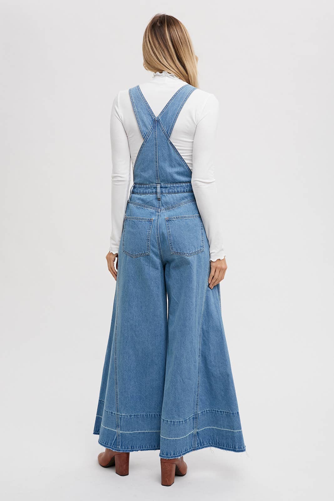 DENIM WIDE LEGS OVERALLS Bluivy