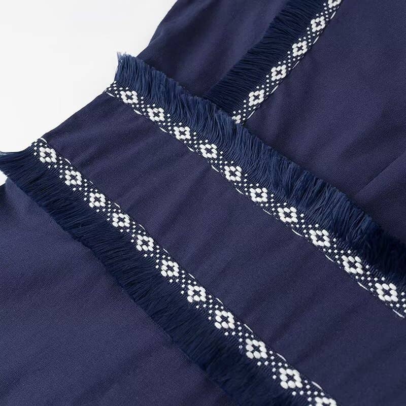 FINAL SALE- MOLLY V-Neck Tassel Panels With Swing Maxi Dresses Rosa Clothing