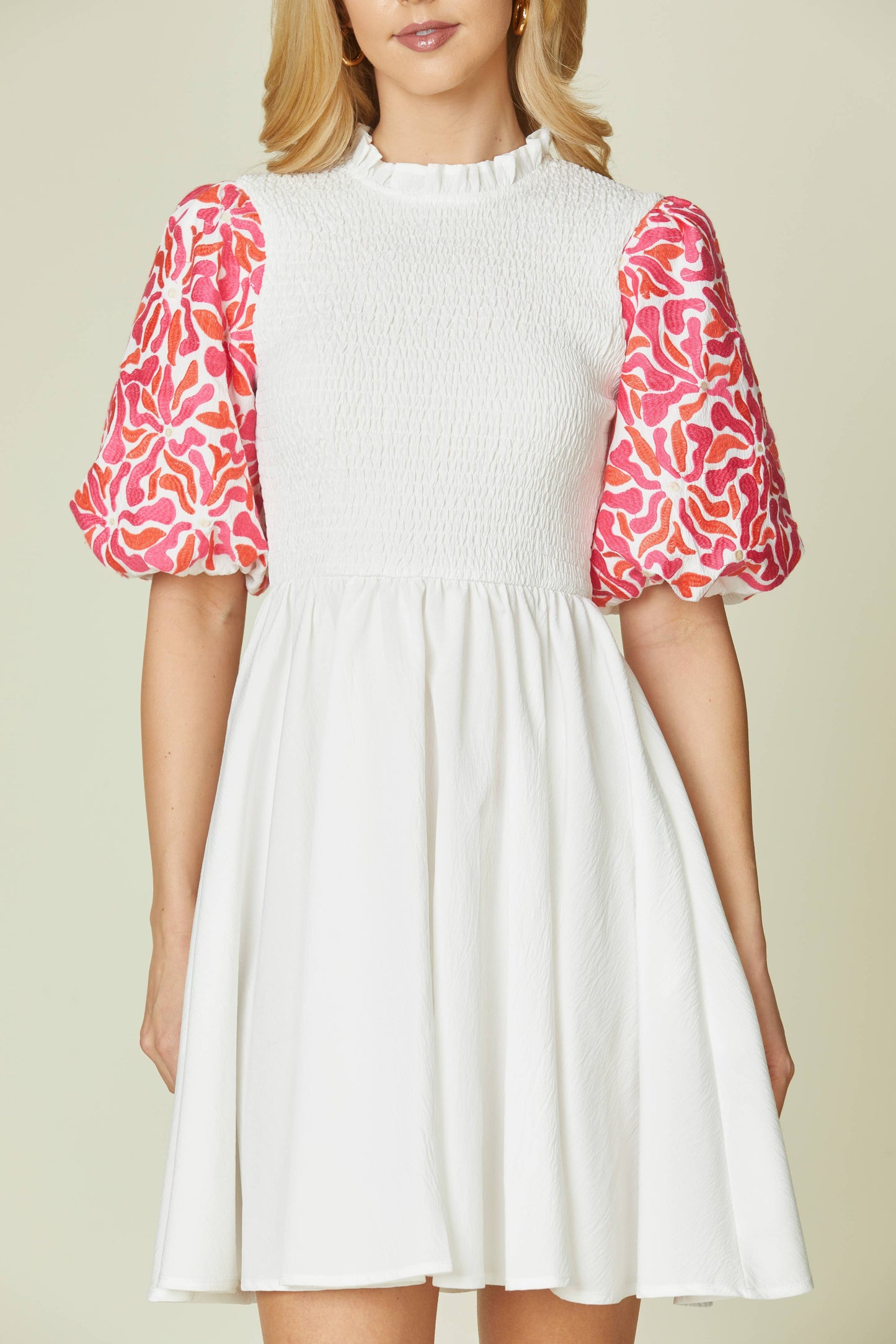 Besson River - Floral Embroidery Dress