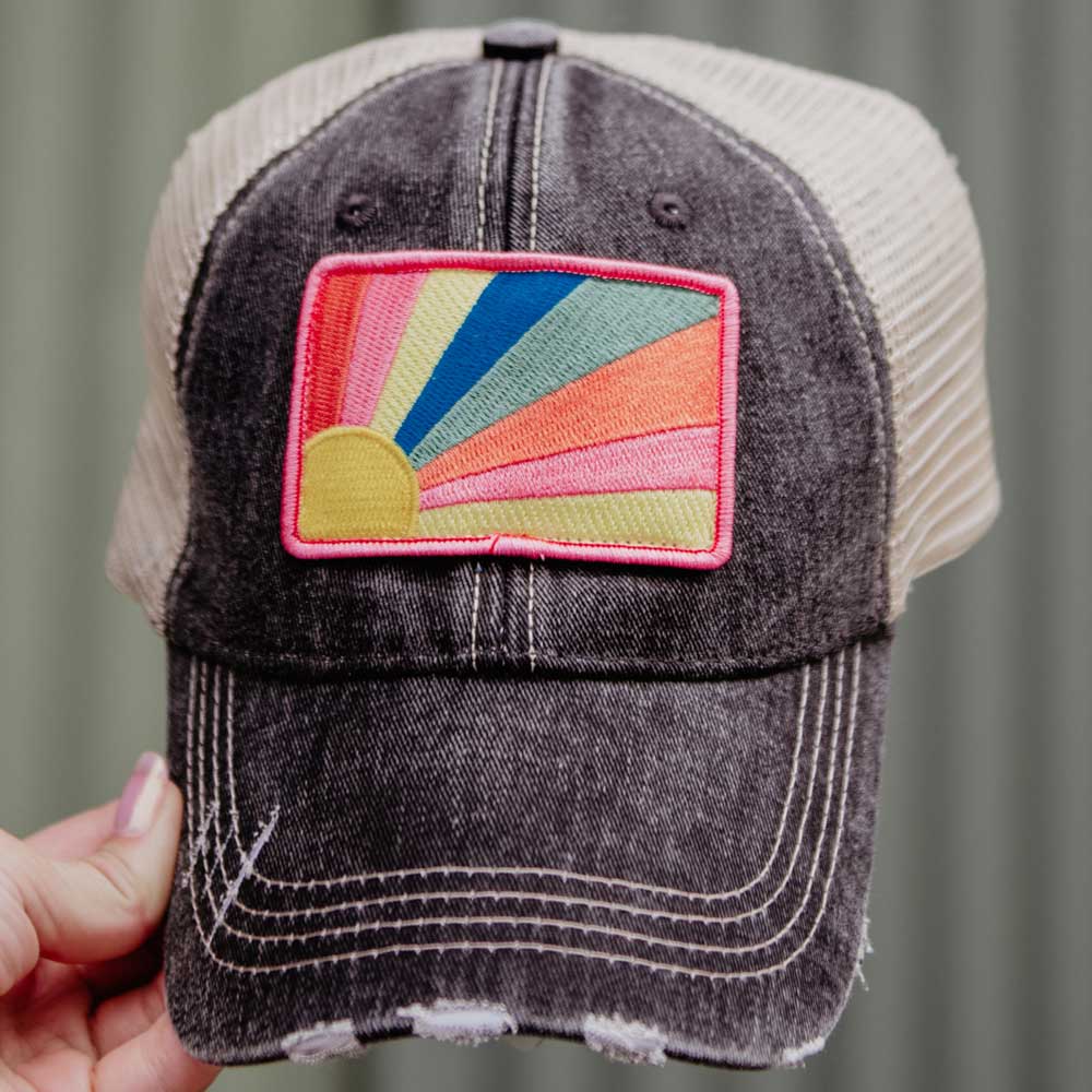 Bursting Sunshine Patch Trucker Hat Katydid