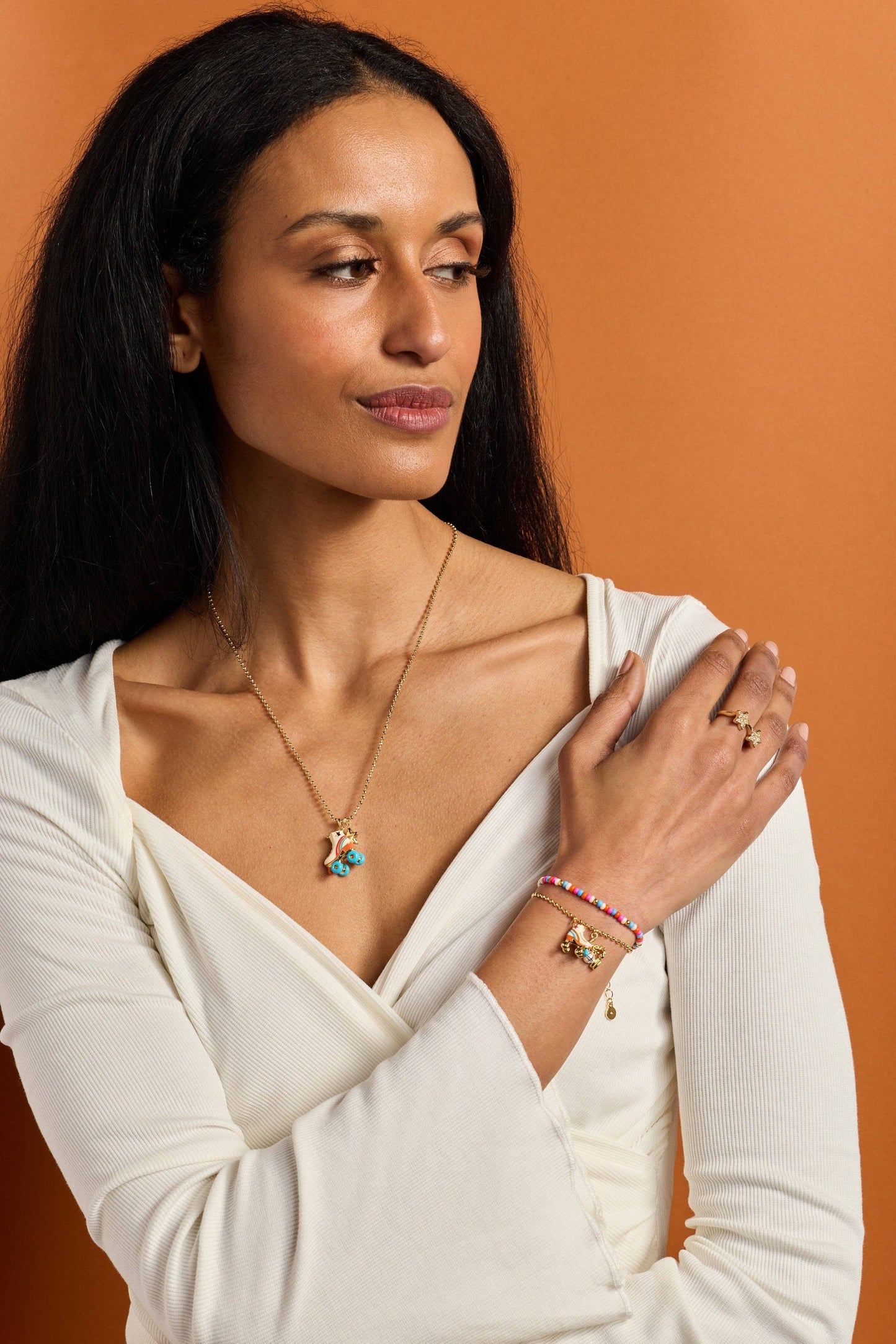 ALEX + ANI - 70s Roller Skate Double Strand Bracelet