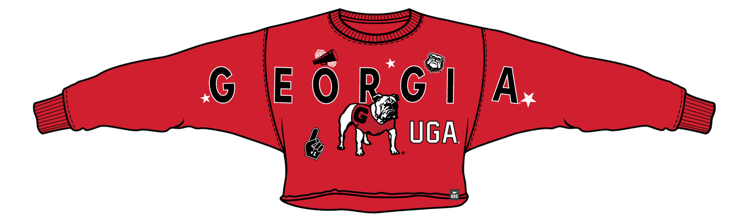 Georgia Patched Up Cropped Longsleeve – Officially Licensed