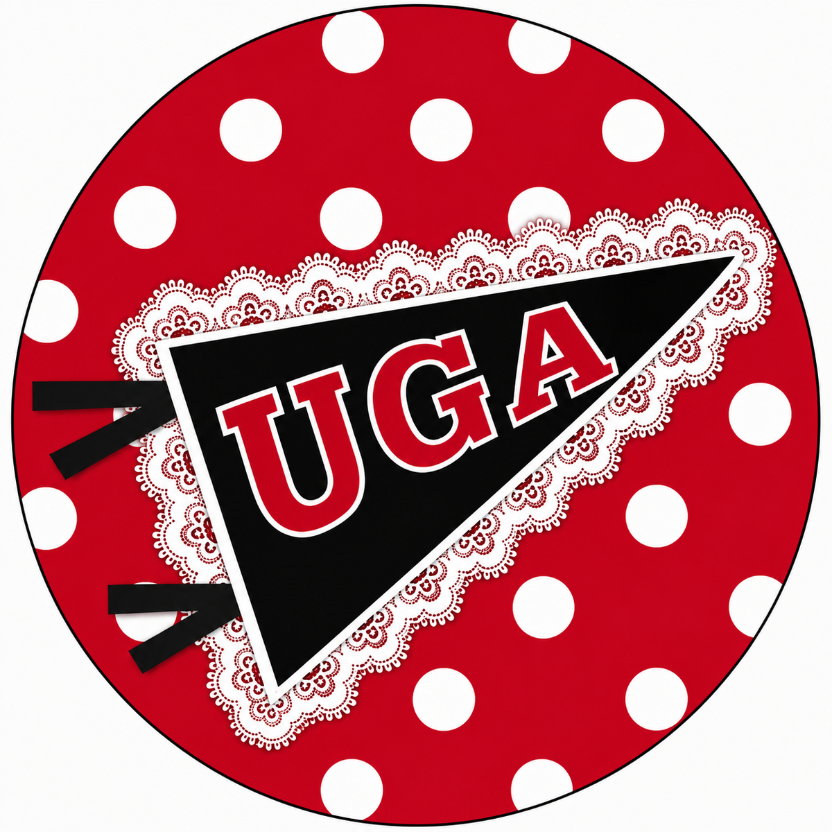 UGA - Lace Flag Button