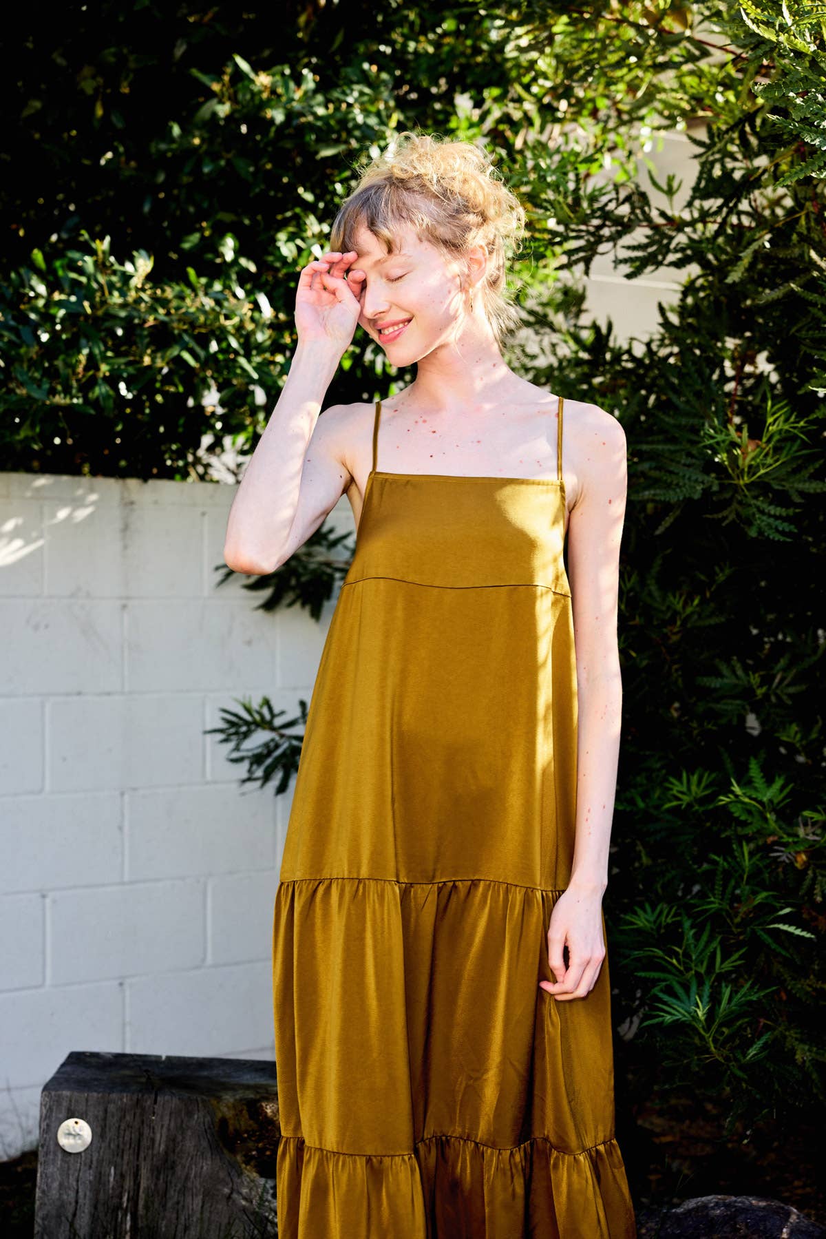 Square Neck Ruffled Hem Cami Midi Dress - 926 West