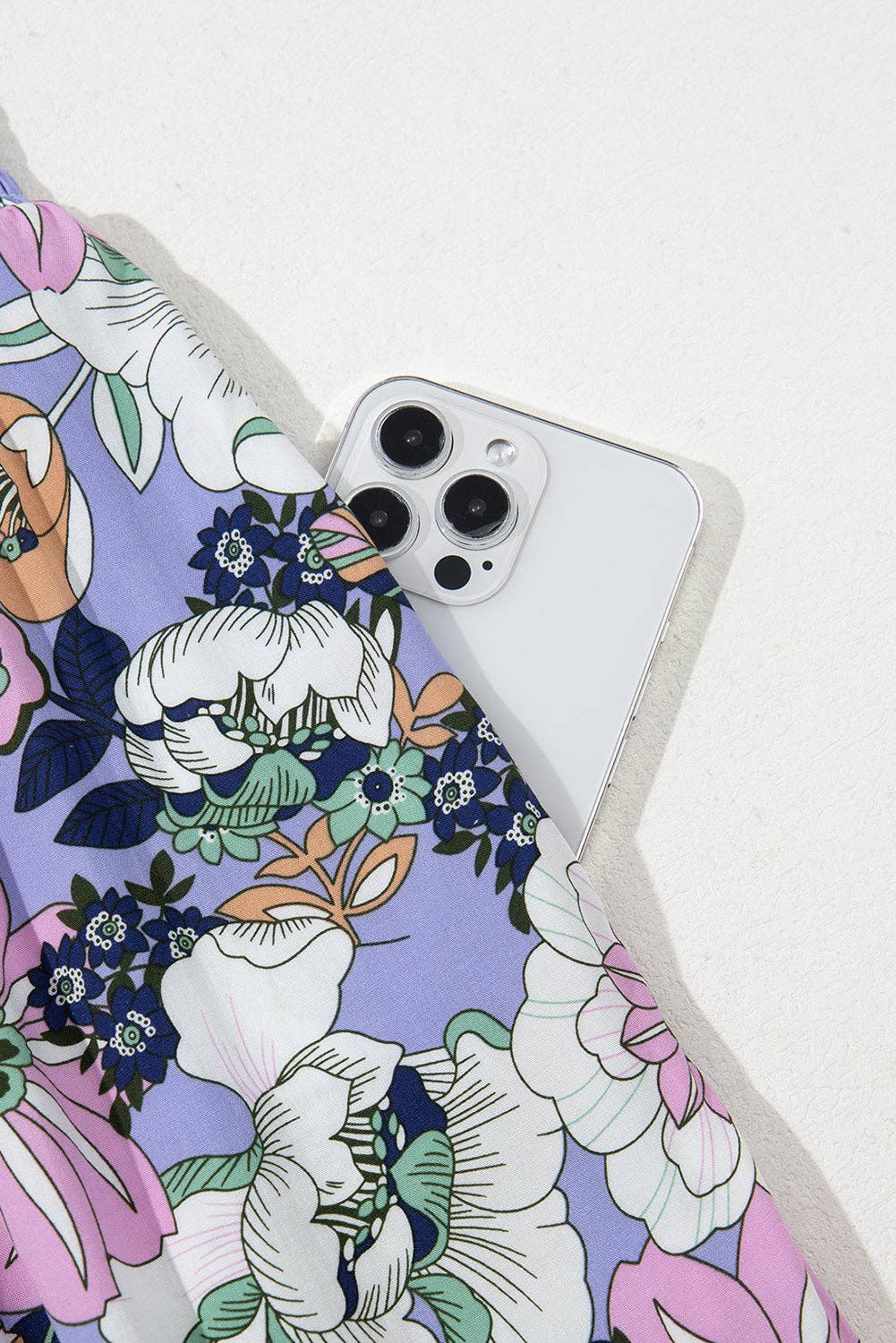 FINAL SALE- Floral Smocked Square Neck Summer Jumpsuit 926 WEST