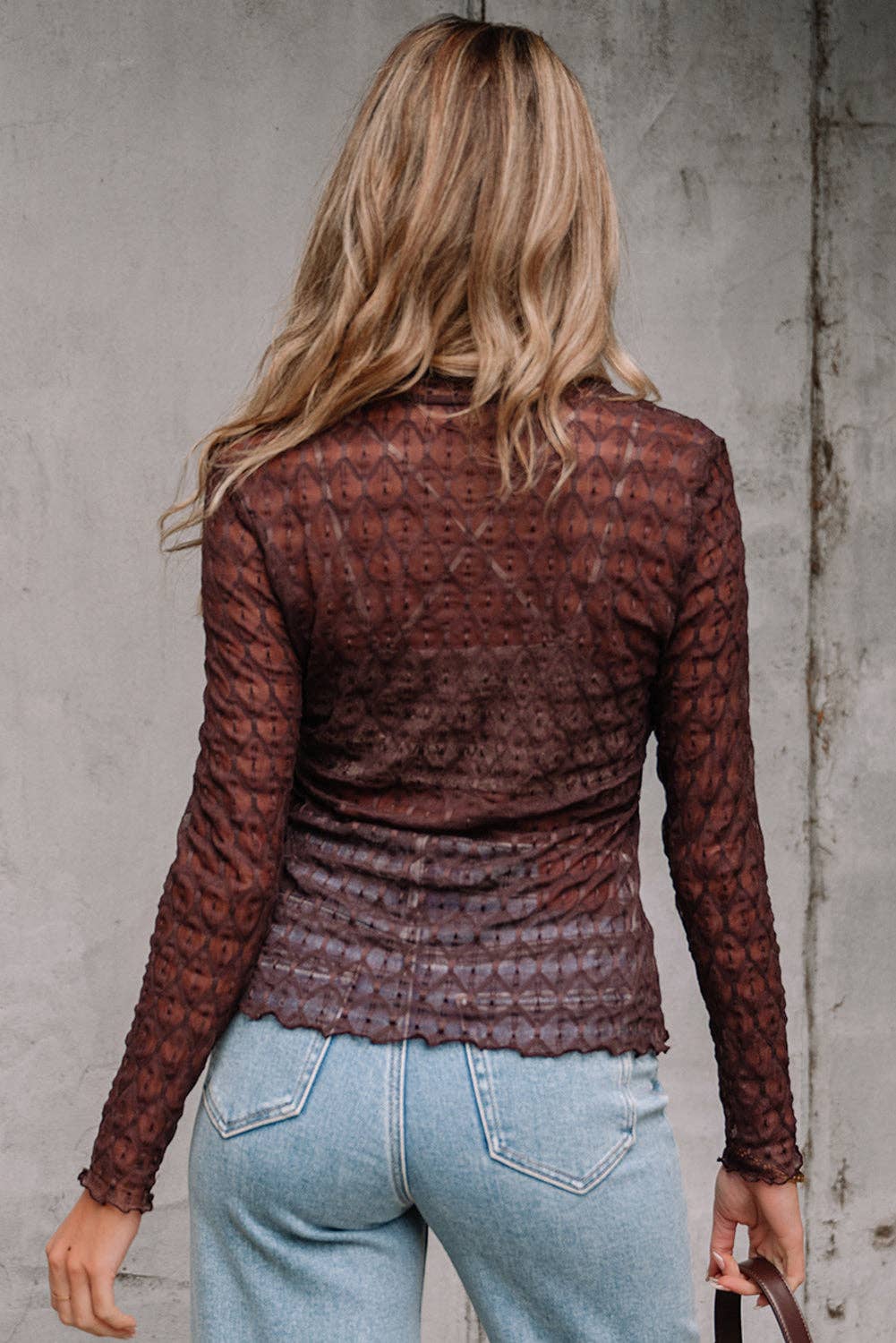 Sheer Mesh Long Sleeve Fall Top LALA LOO