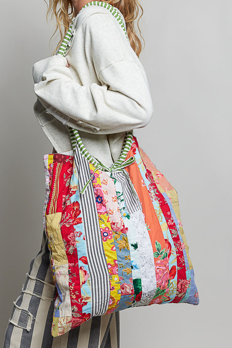 Quilted Patchwork Tote Bag