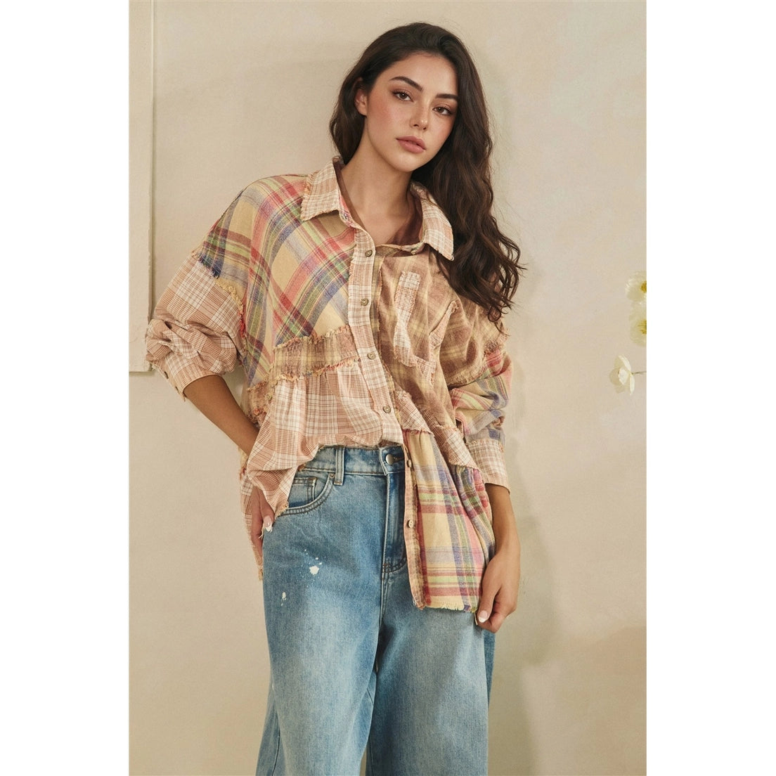 Oli & Hail Patchwork Flannel Buttondown Shirt