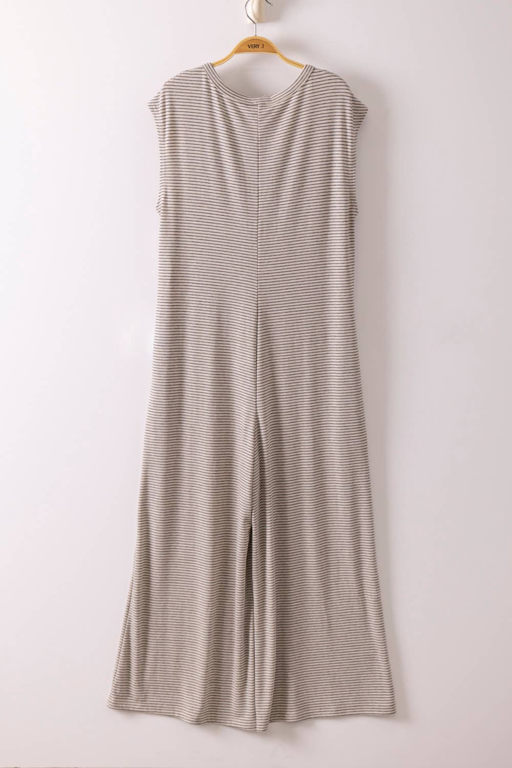 Very J - Striped Knit Button Down Jumpsuit - 926 West