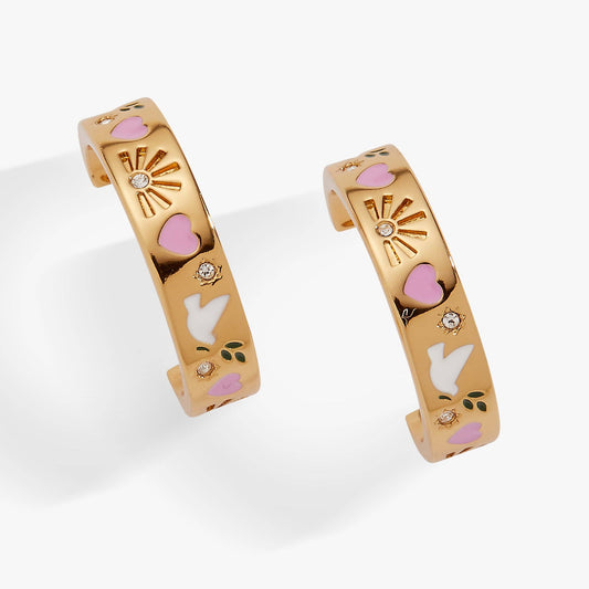 ALEX + ANI - 'Pray, Wait and Trust' Hoop Earrings