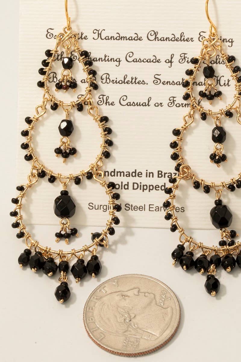 Tiered Beaded Circle Dangle Earrings 926 WEST