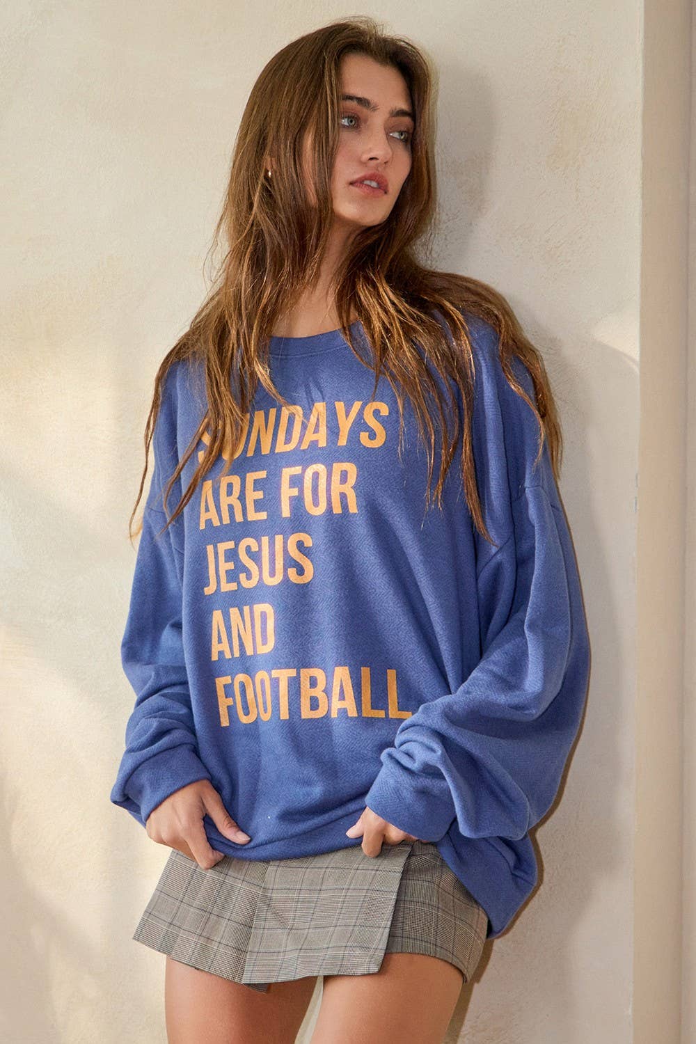 SUNDAYS ARE FOR JESUS AND FOOTBALL' Graphic Top BUCKETLIST