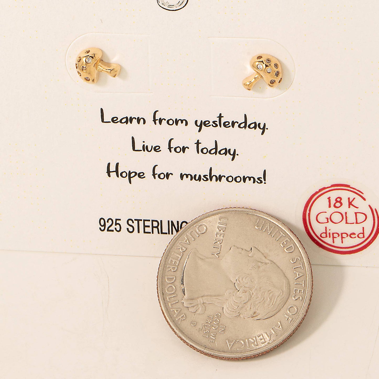 Gold Dipped Small Mushroom Stud Earrings Fame Accessories