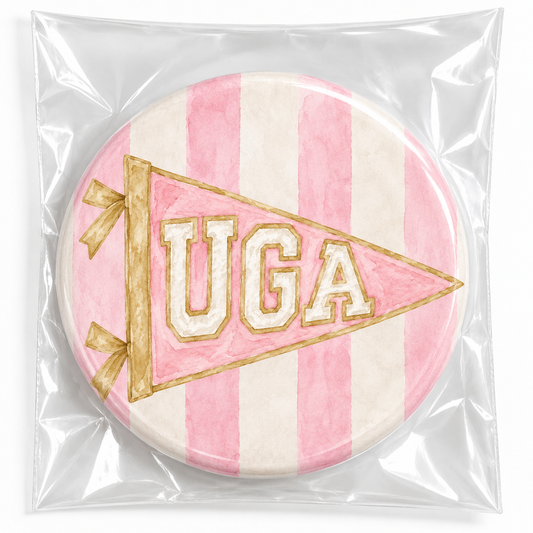 UGA - Pastel Pink Flag Button