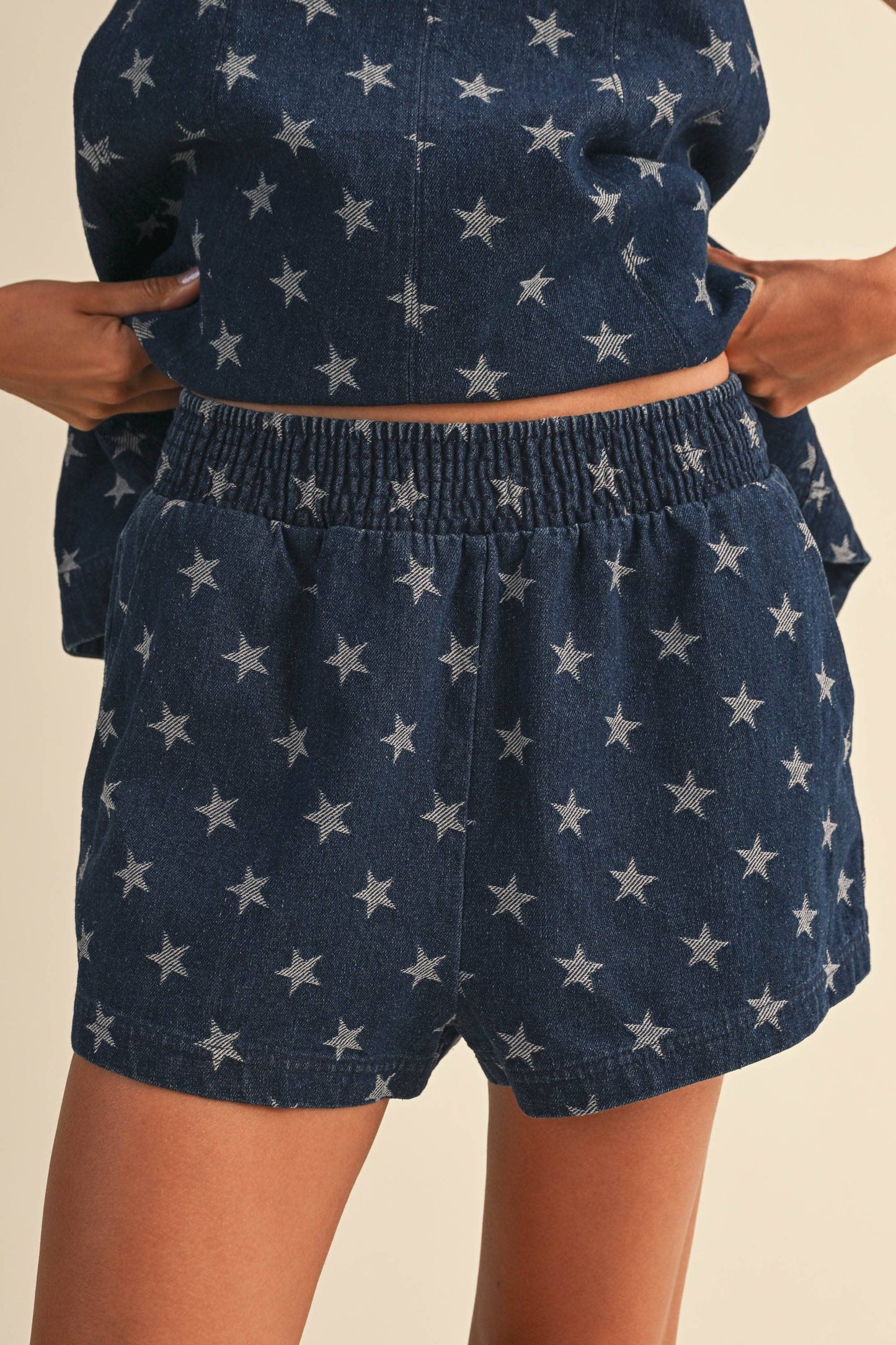 Klesis - Star Denim Trapeze Short Set