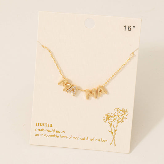 Mama Letter Charms Chain Necklace 926 WEST