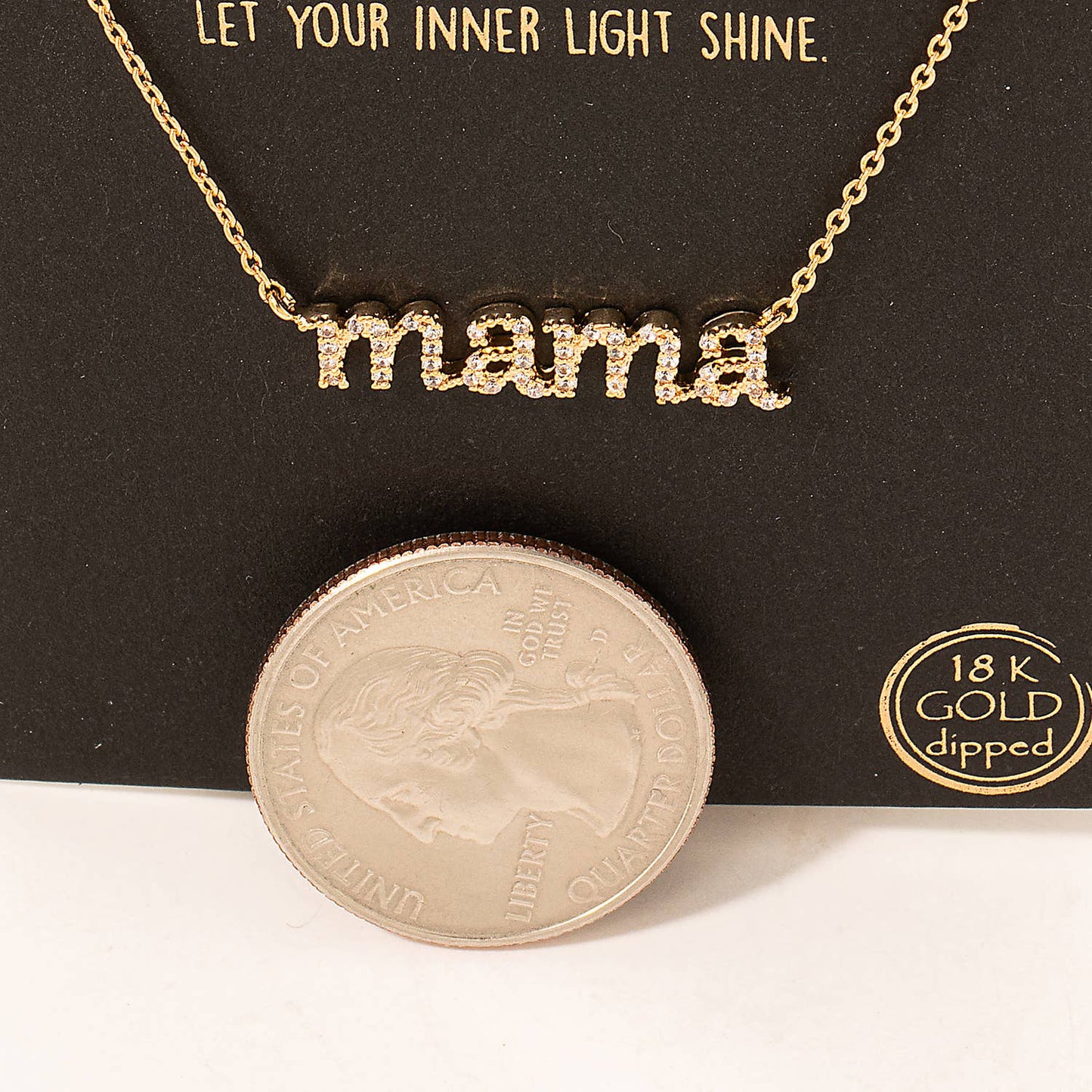 Pave Mama Pendant Necklace 926 WEST