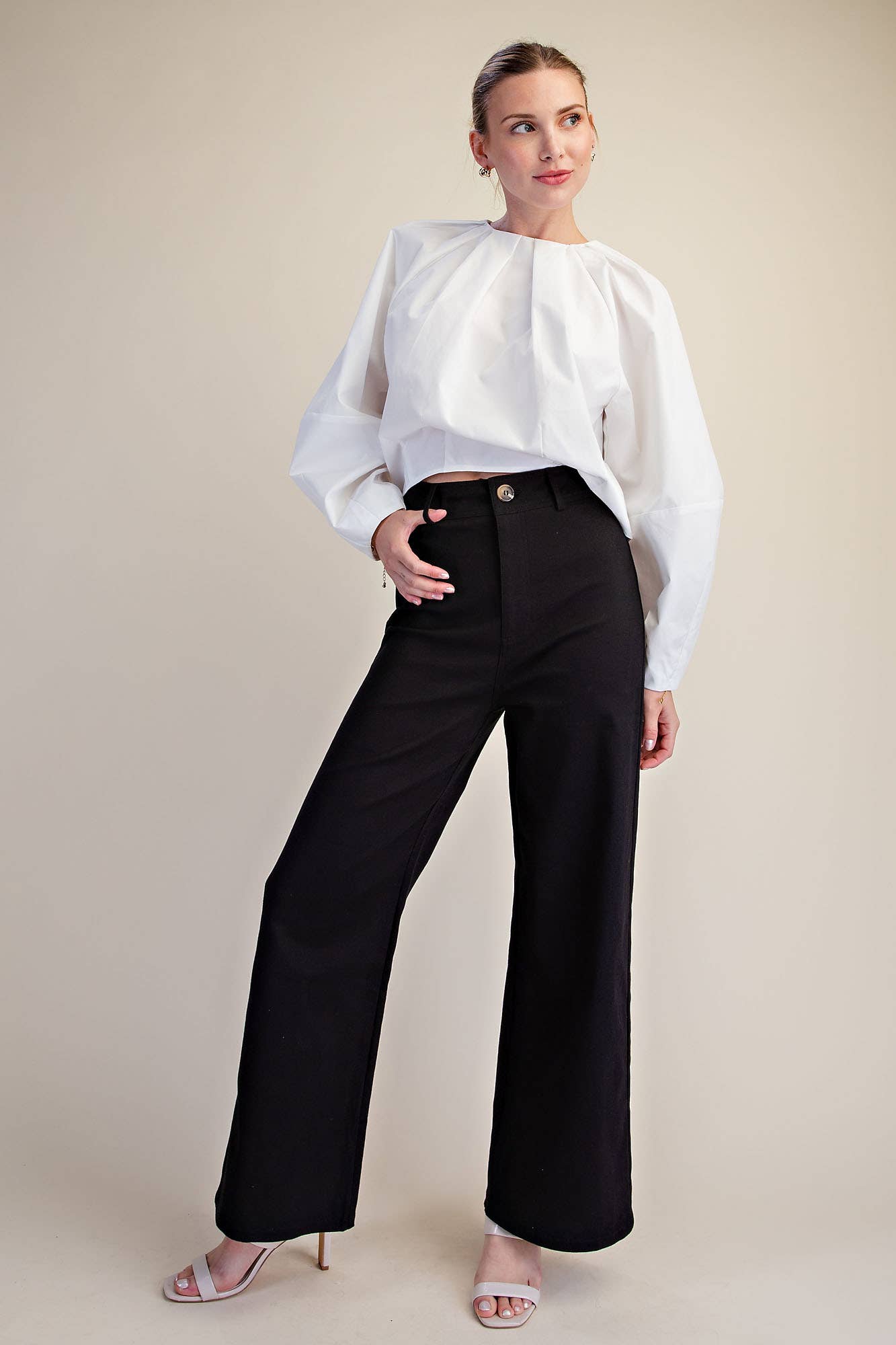 High-Waist Straight Stretchy Pants